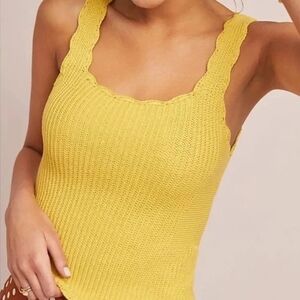 Moth Anthropologie Newport Scalloped Tank Top